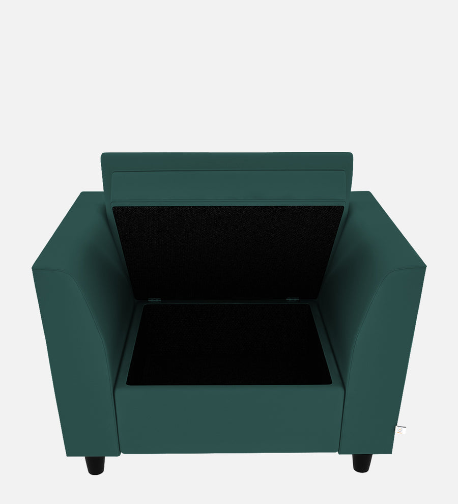 Bristo Velvet 1 Seater Sofa In Pine Green Colour With Storage - Febonic Living