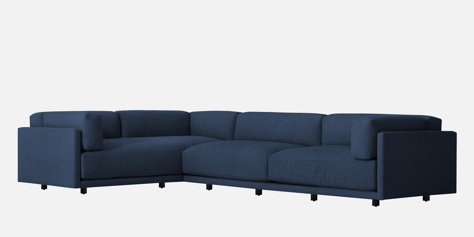 Nixon Fabric 6 Seater LHS Sectional Sofa In Denim Blue Colour