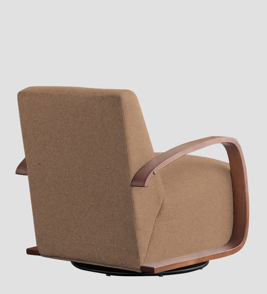 Balma Fabric Swivel Chair In Cosmic Beige Colour - Febonic Living