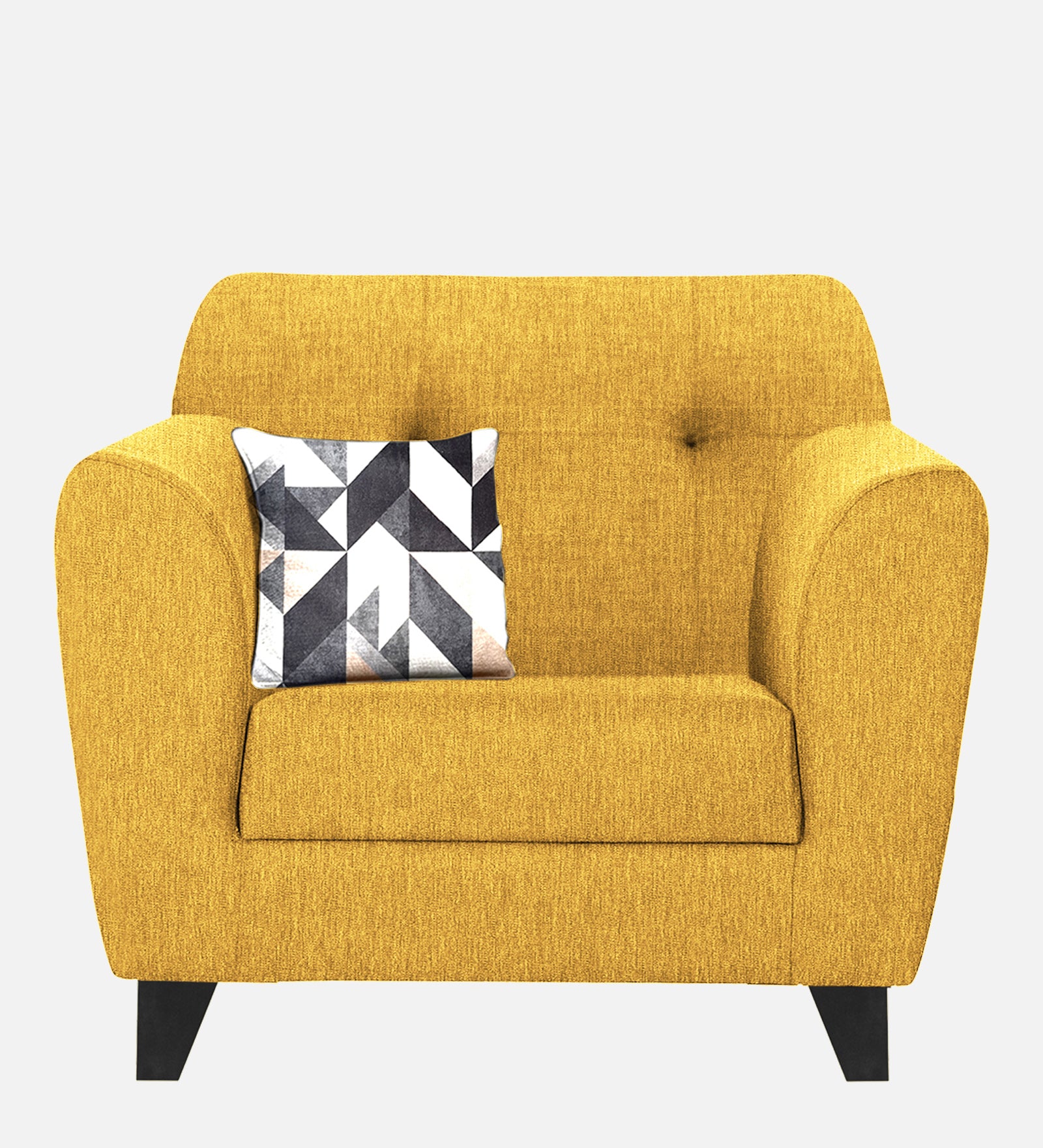 Melaan Fabric 1 Seater Sofa In Bold Yellow Colour