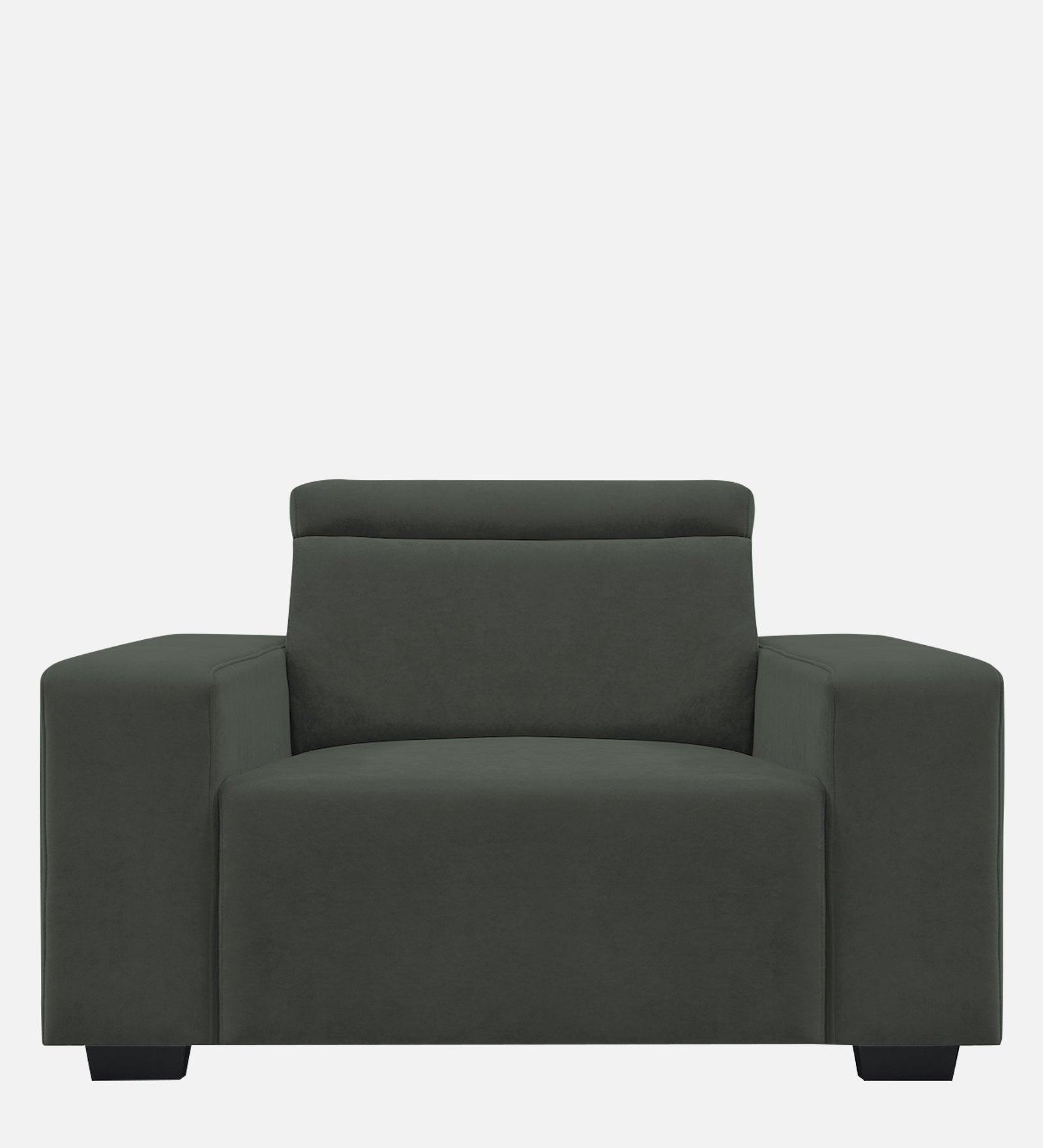 Hiro Fabric 1 Seater Sofa In  I-Land Green Colour - Febonic Living