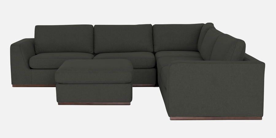 Freedom Velvet 6 Seater Rhs Corner Sofa In Hory Grey Colour With Ottoman - Febonic Living