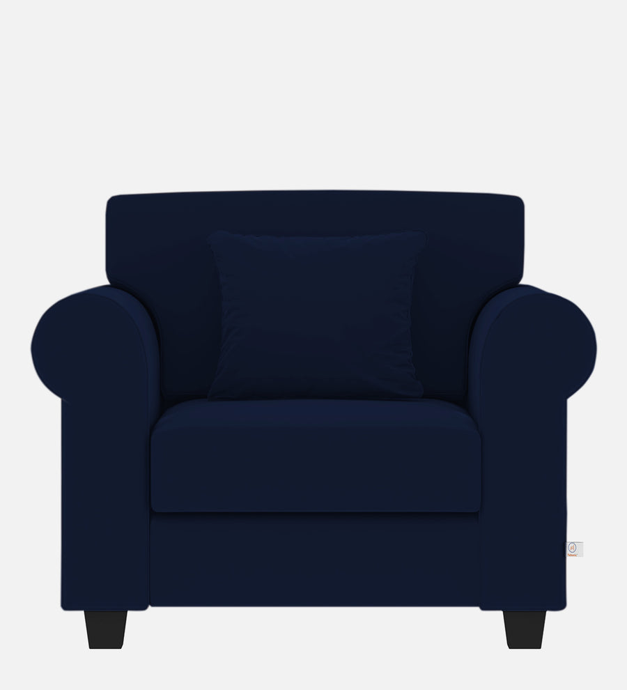 Numonk Velvet 1 Seater Sofa In Indigo Blue Colour - Febonic Living