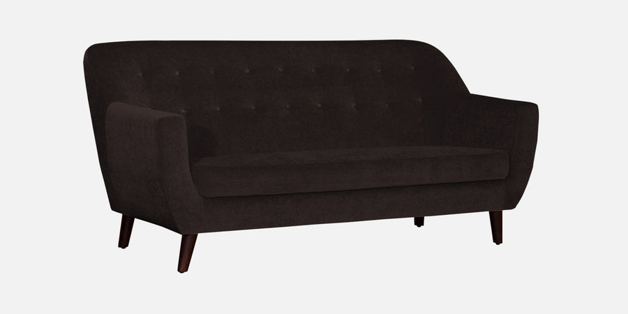 German Fabric 3 Seater Sofa In Dark Brown Colour - Febonic Living