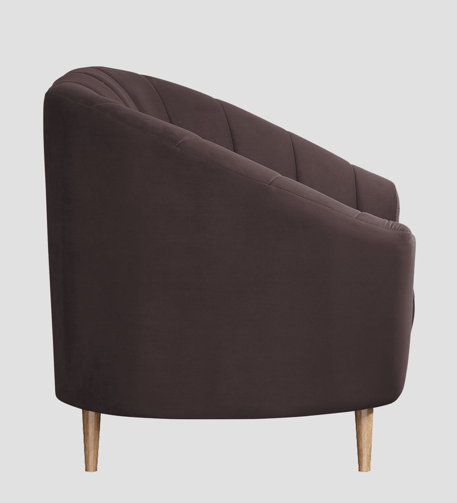 Nancy Velvet 1 Seater Sofa in Mocha Brown Colour