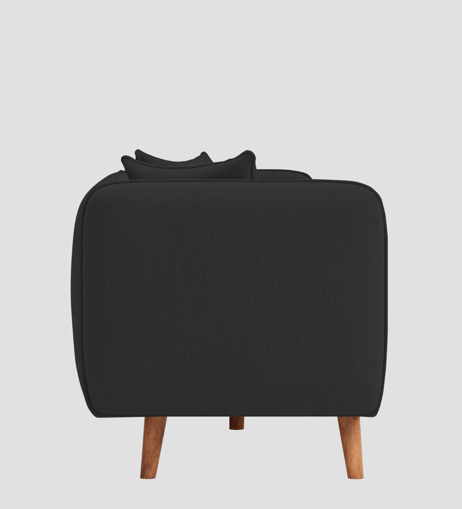 Reva Fabric 1 Seater Sofa In Bitter Black Colour - Febonic Living