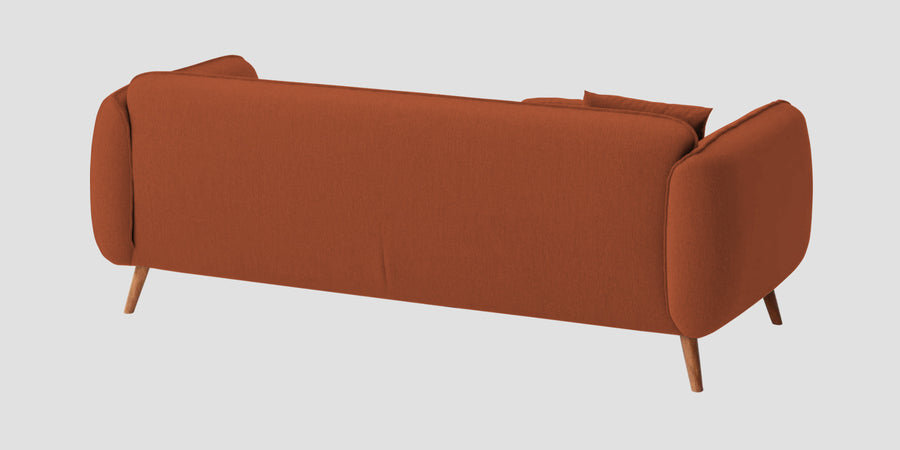 Zia Fabric 3 Seater Sofa In Royal Orange Colour - Febonic Living