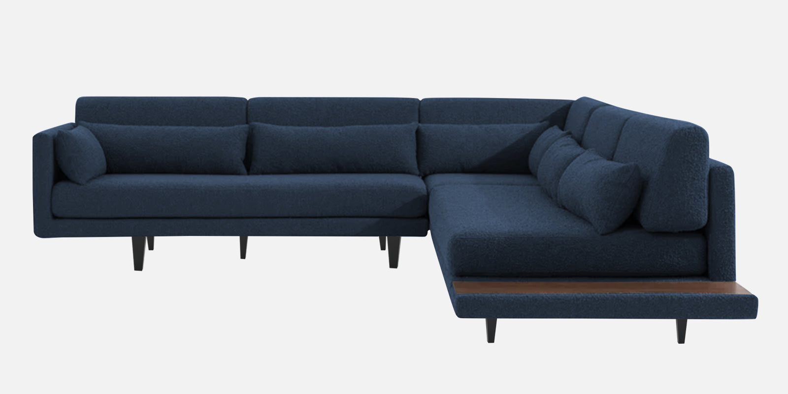 Malta Fabric 6 Seater LHS Sectional Sofa In Denim Blue Colour