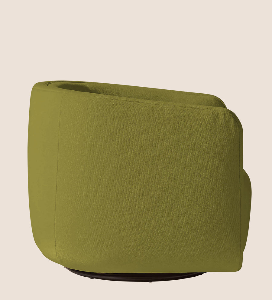 Ria Fabric Swivel Chair In Kelly Green Colour - Febonic Living