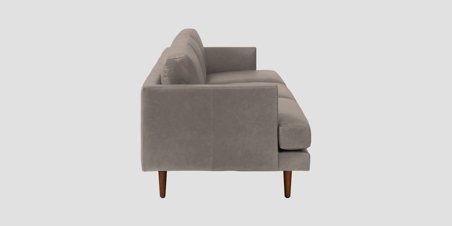 Sterio Leatherette 3 Seater Sofa In Steel Grey Colour - Febonic Living