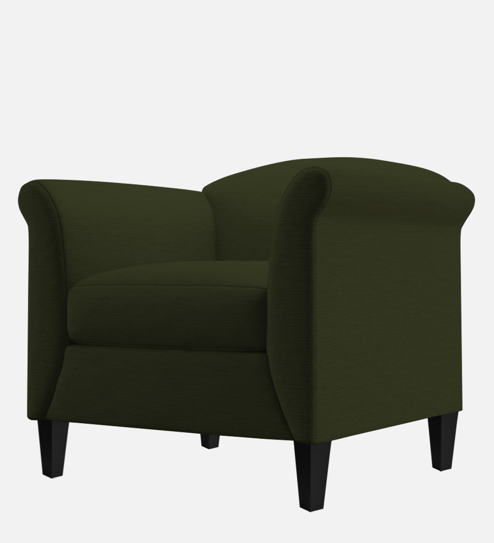 Kimber Fabric 1 Seater Sofa in Olive Green Colour