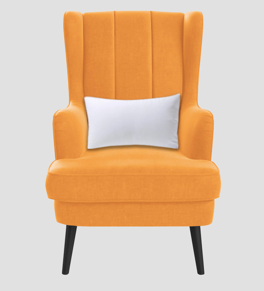 Niya Velvet Wing Chair In Tangerine Orange Colour - Febonic Living