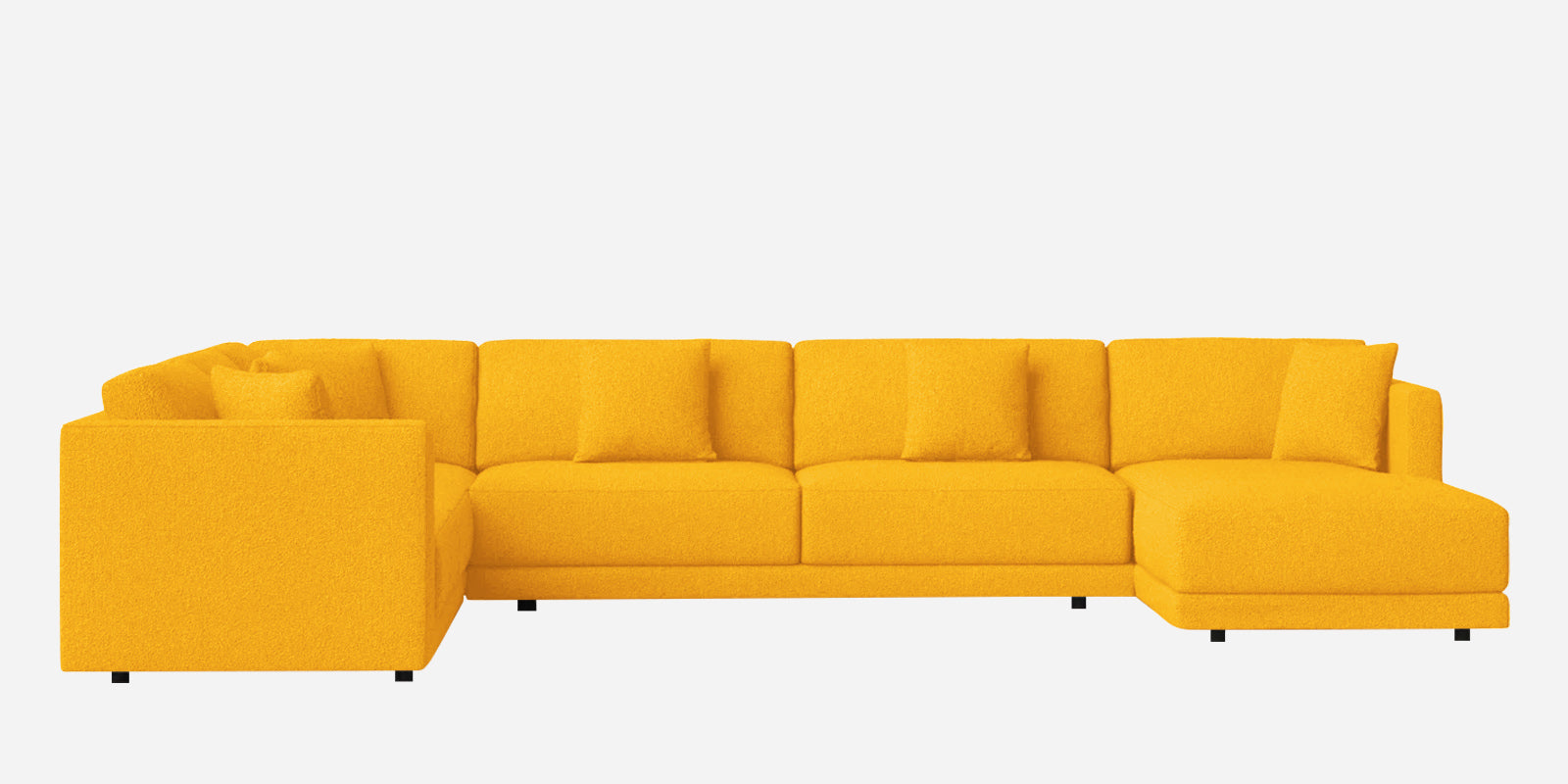 Carlin Fabric LHS 8 Seater Sectional Sofa In Bold Yellow Colour