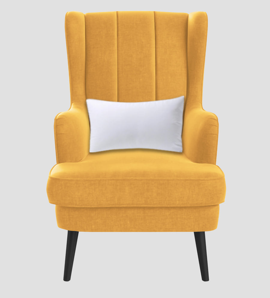 Niya Velvet Wing Chair In Turmeric Yellow Colour - Febonic Living