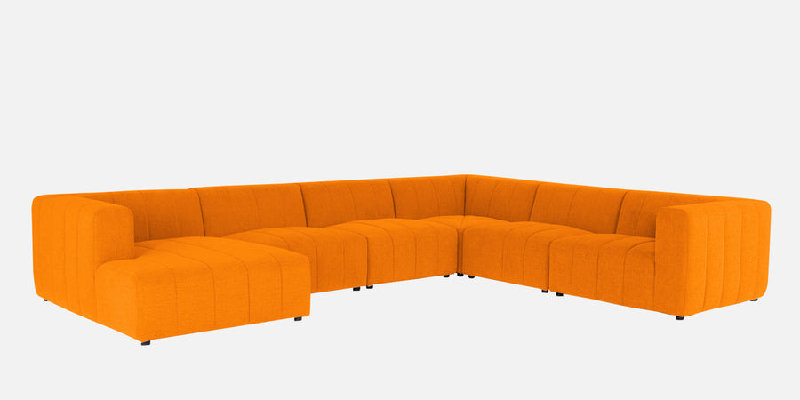 Damo Fabric Rhs 8 Seater Corner Sofa In Vivid Orange Colour - Febonic Living