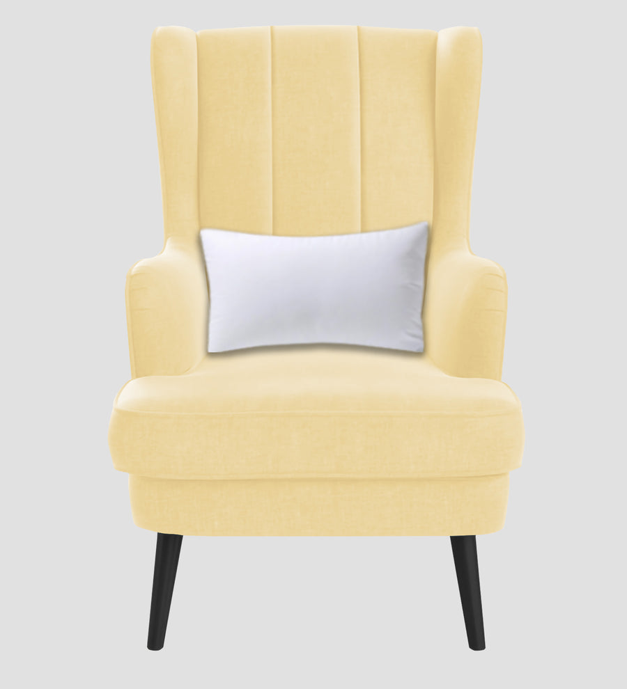 Niya Velvet Wing Chair In Sandy Beige Colour - Febonic Living