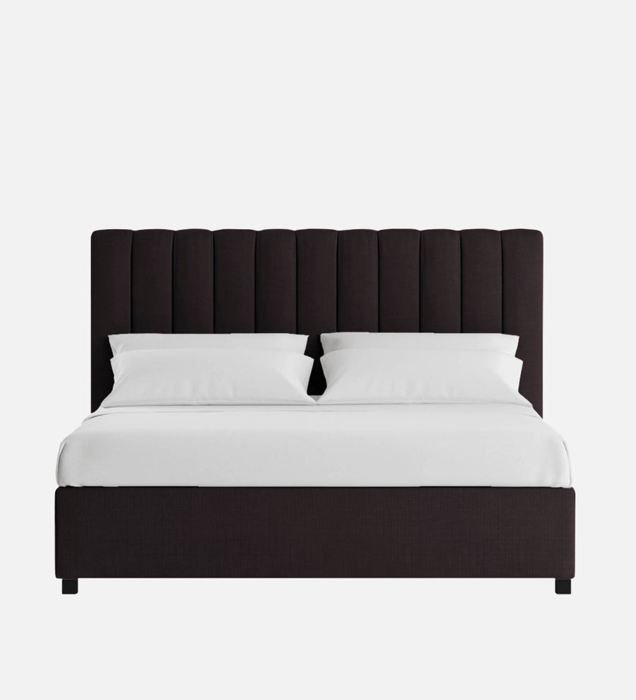 Nivi Fabric Upholstered Queen Size Bed In Cara Brown Colour With Drawer Storage - Febonic Living