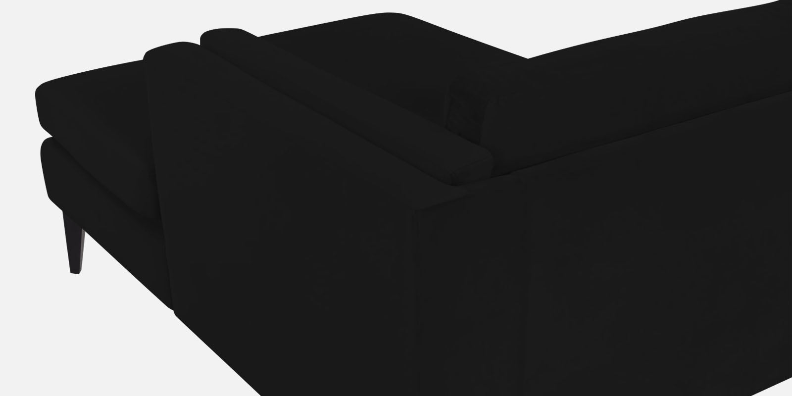 Jasper Velvet RHS Sectional Sofa (3+Lounger) in Adam Black Colour