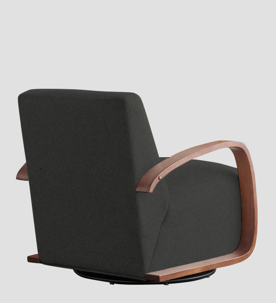 Balma Fabric Swivel Chair In Charcoal Grey Colour - Febonic Living