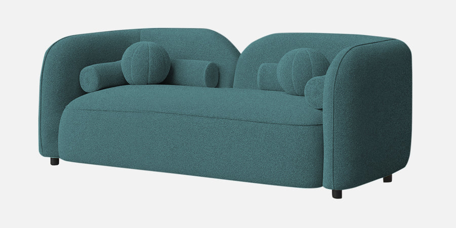 Corny Boucle Fabric 2 Seater Sofa In Ocean Blue Colour - Febonic Living