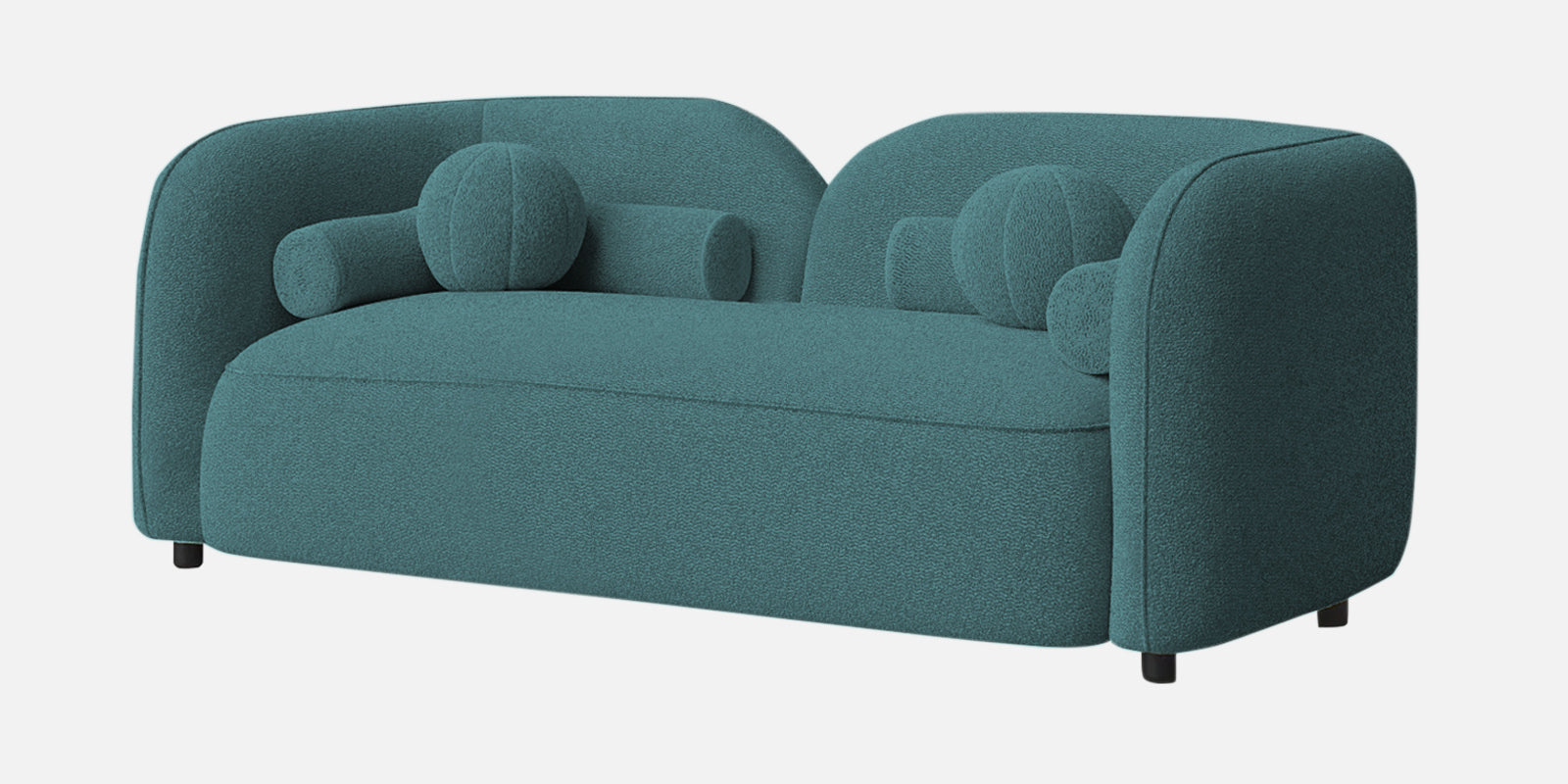 Corny Fur Fabric 2 Seater Sofa in Ocean Blue Colour