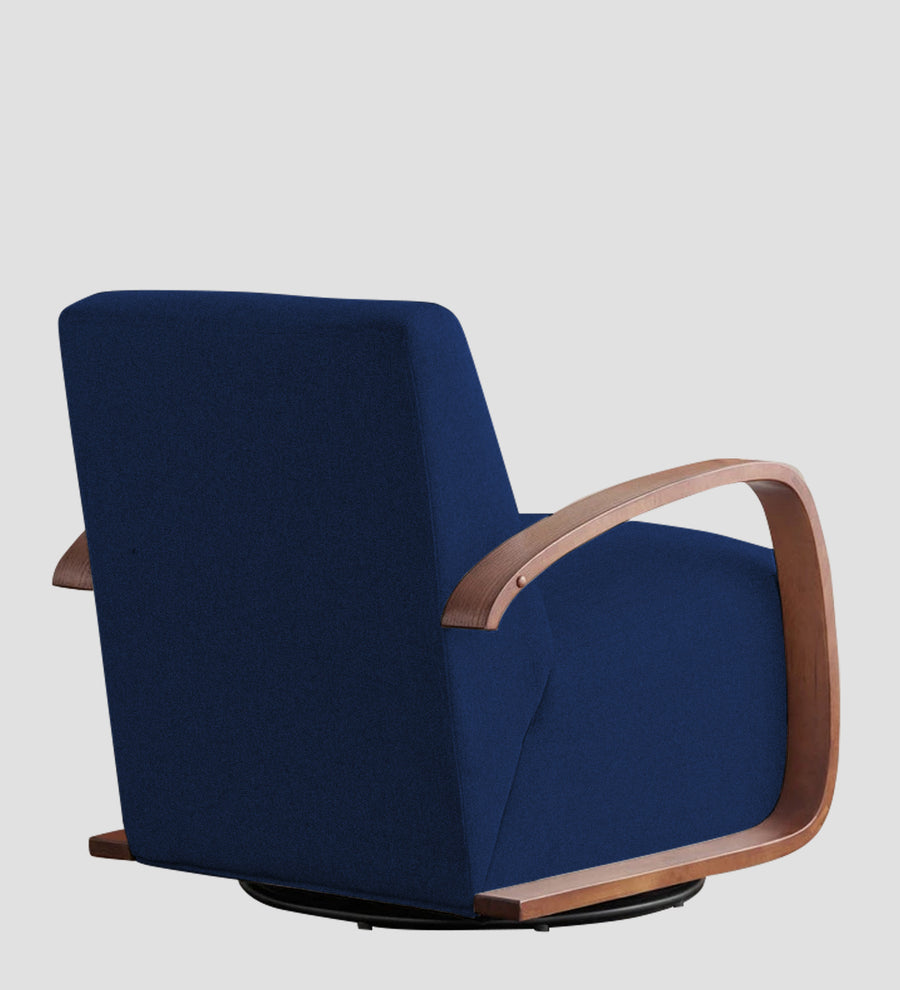 Balma Fabric Swivel Chair In Royal Blue Colour - Febonic Living