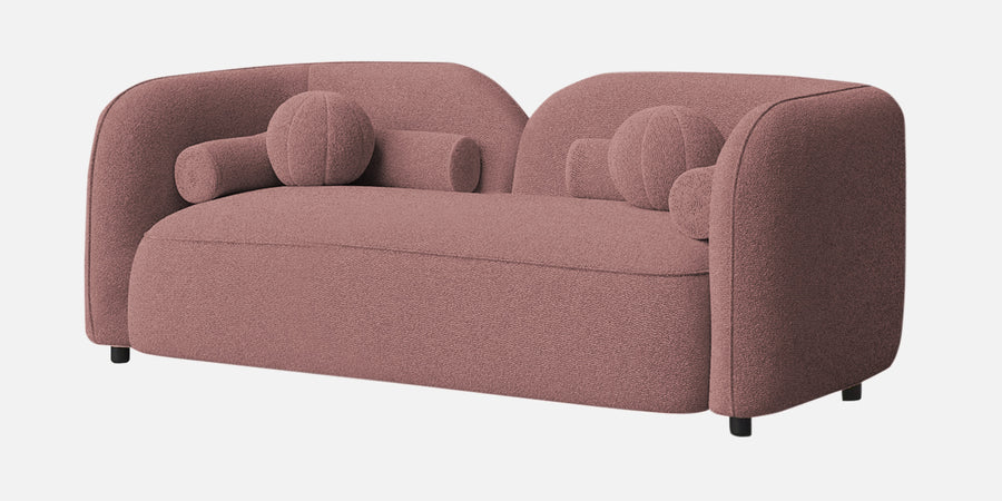 Corny Boucle Fabric 2 Seater Sofa In Rose Pink Colour - Febonic Living