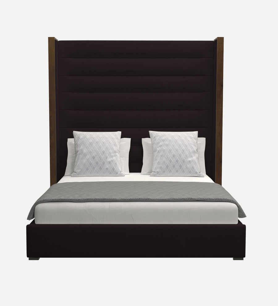 Sunny Fabric Upholstered King Size Bed In Cara Brown Colour - Febonic Living