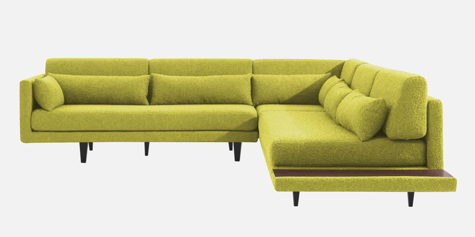 Malta Fabric 6 Seater LHS Sectional Sofa In Parrot Green Colour