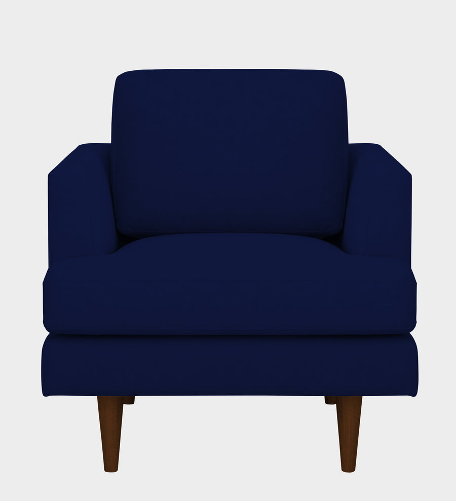 Motra Velvet 1 Seater Sofa In Dark Blue Colour - Febonic Living