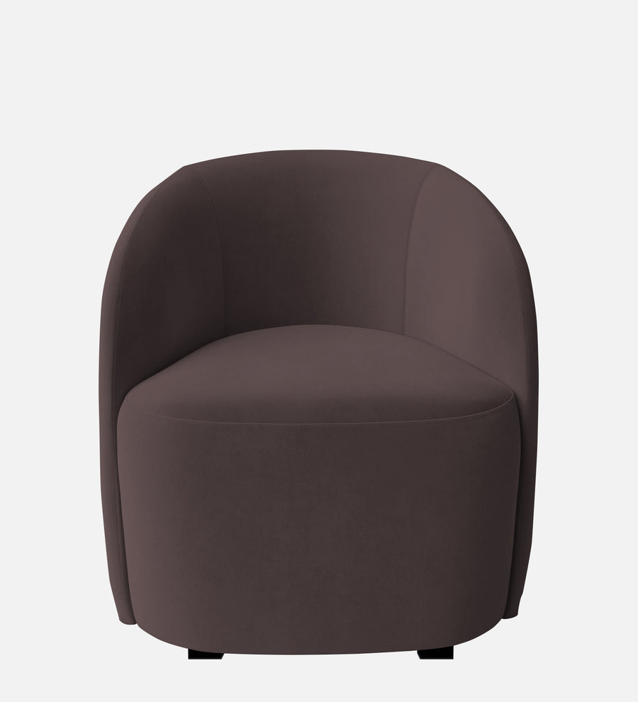 Lucky Velvet Lounge Chair In Mocha Brown Colour - Febonic Living