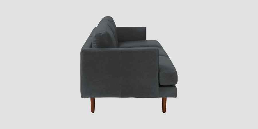 Sterio Leatherette 3 Seater Sofa In Pepper Grey Colour - Febonic Living