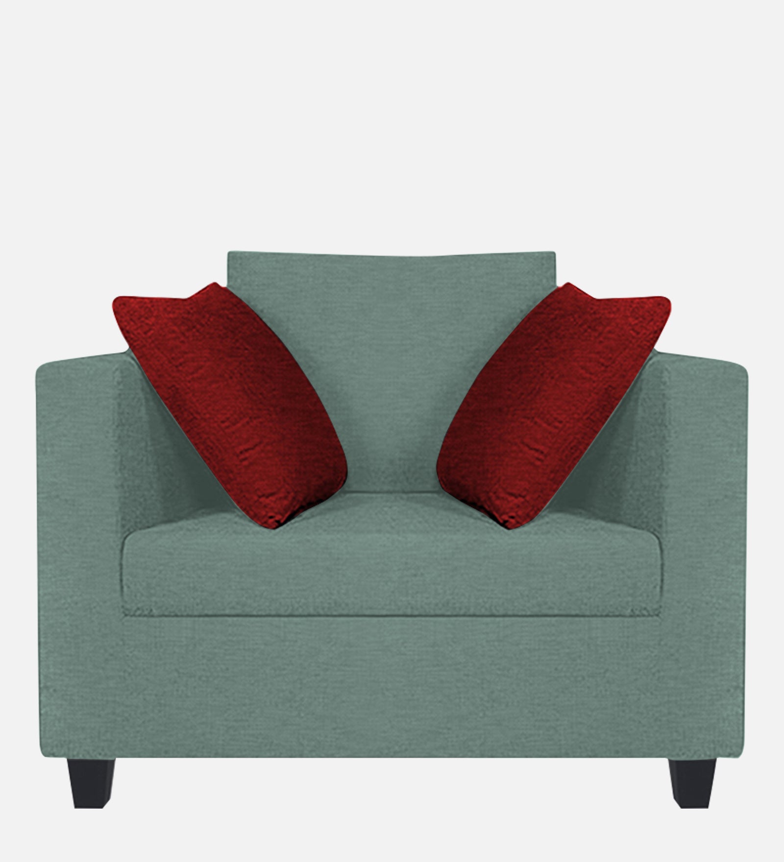 Nuska Fabric 1 Seater Sofa in Suka Grey Colour