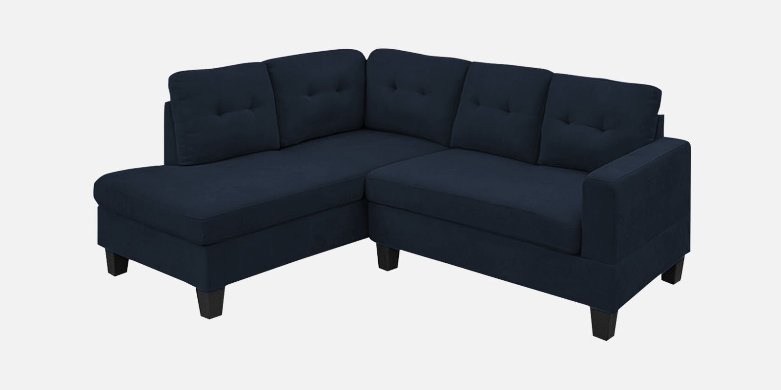 Thomas Fabric RHS Sectional Sofa (2+Lounger) in Denim Blue Colour