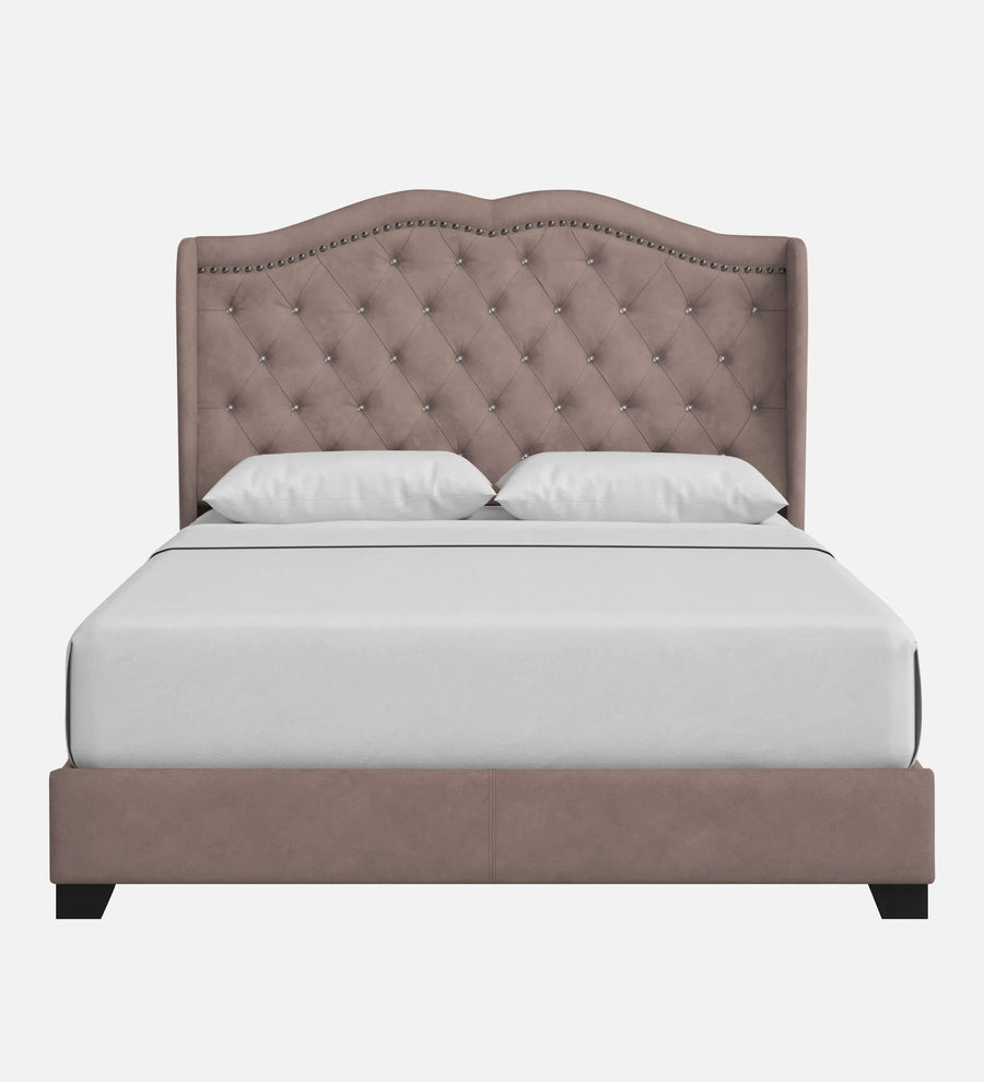 Blake Fabric Upholstered Queen Size Bed In Kadhi Beige Colour - Febonic Living
