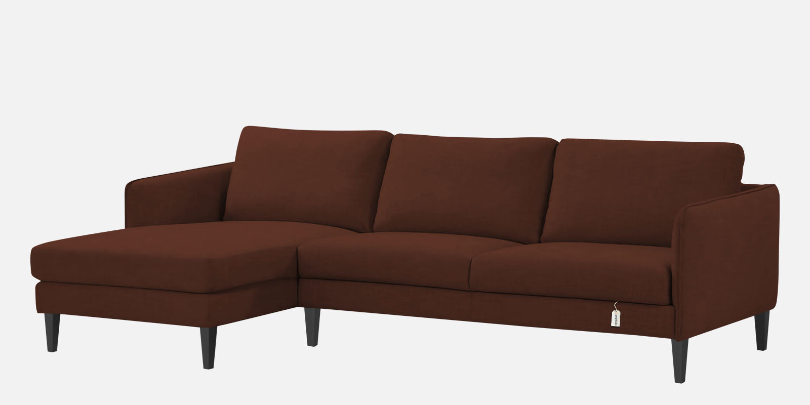 Piku Fabric RHS Sectional Sofa (3+Lounger) in Coffee Brown Colour