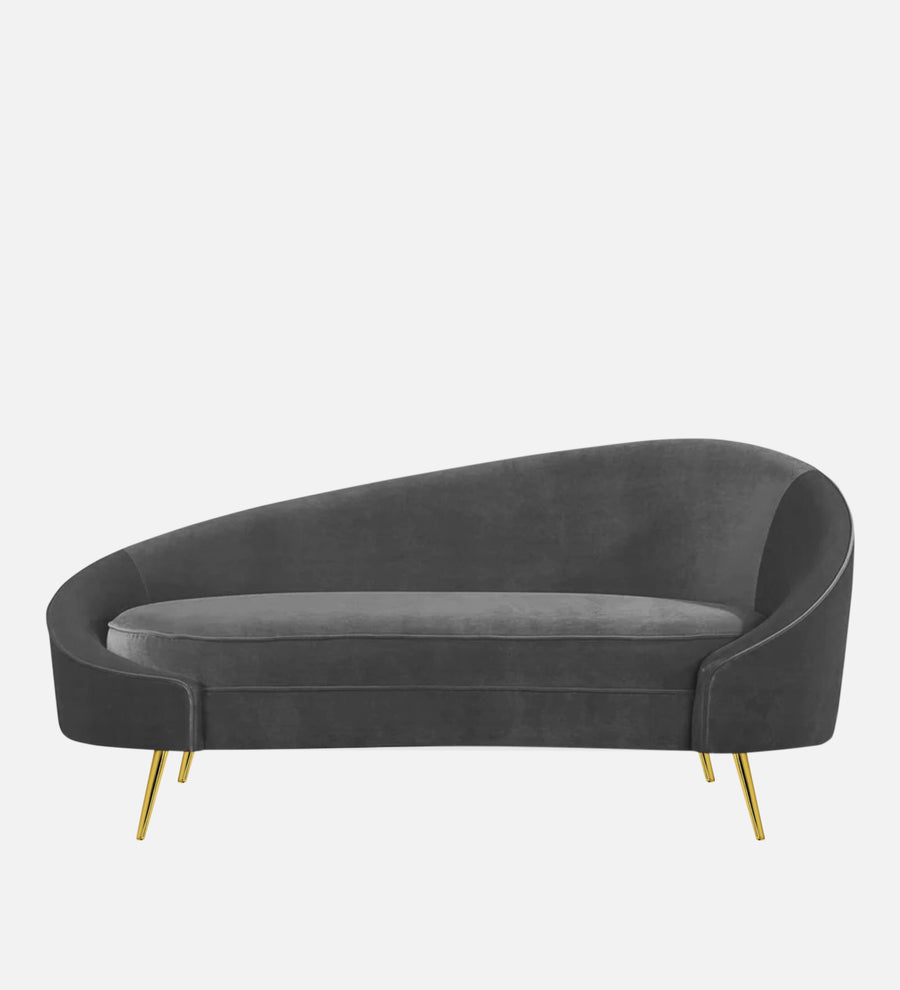 Cely Velvet Lhs Chaise Lounger In Davy Grey Colour - Febonic Living