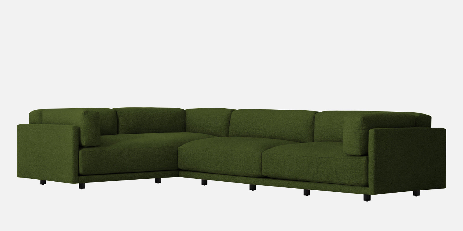 Nixon Fabric 6 Seater LHS Sectional Sofa In Olive Green Colour