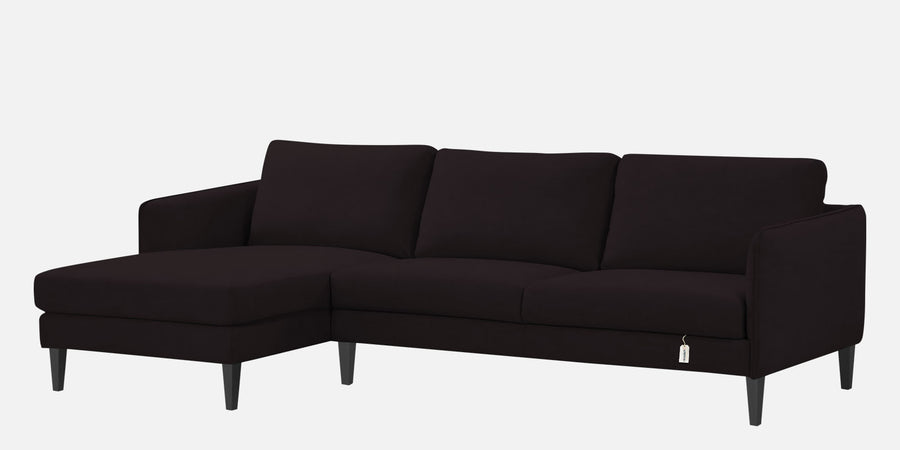 Piku Fabric Rhs Sectional Sofa 3 Lounger In Cara Brown Colour - Febonic Living