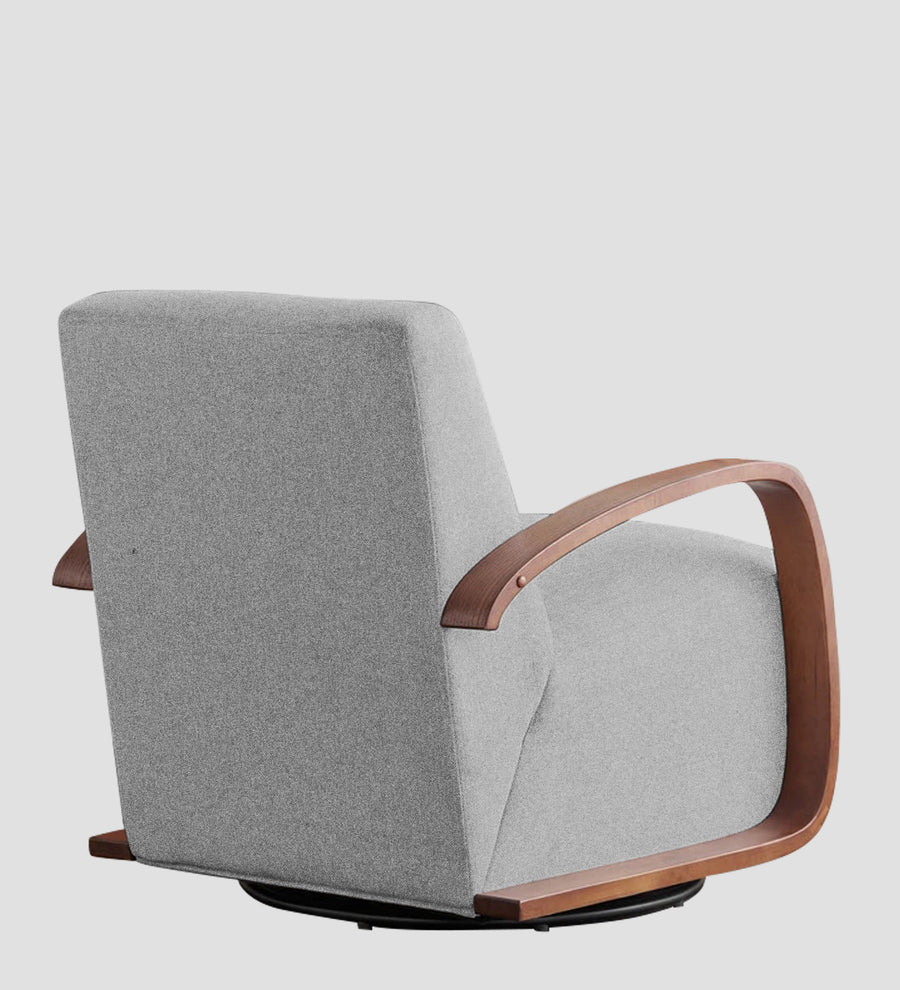 Balma Fabric Swivel Chair In Lit Grey Colour - Febonic Living