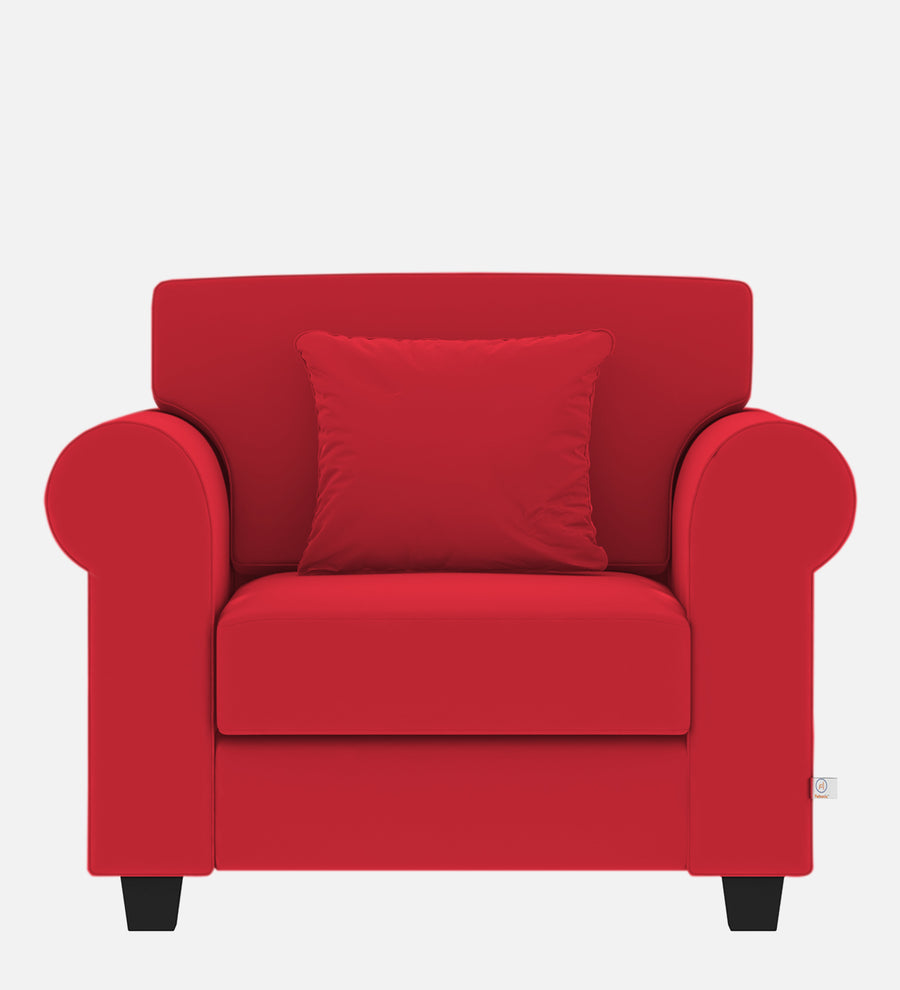 Numonk Velvet 1 Seater Sofa In Ox Blood Maroon Colour - Febonic Living