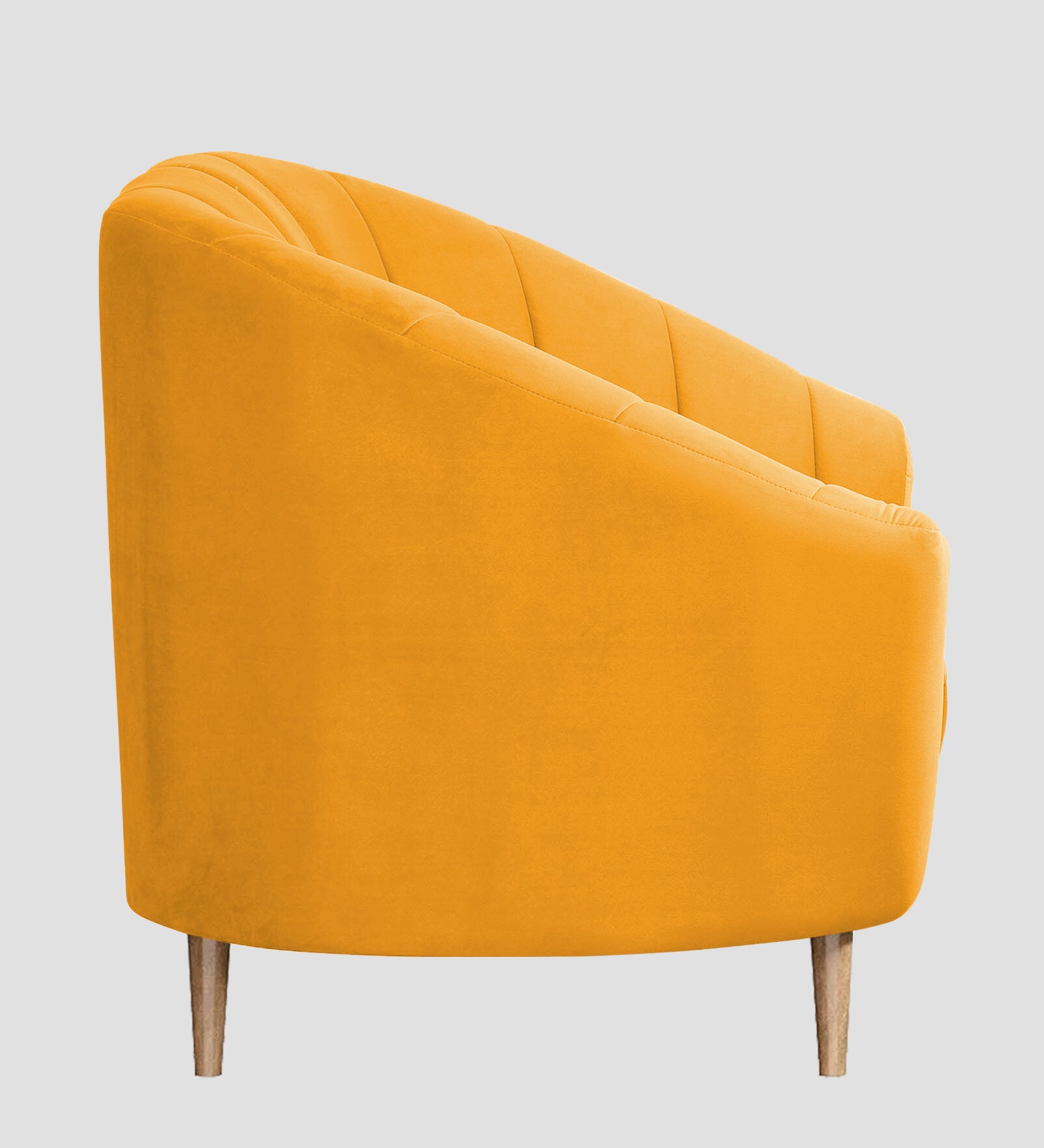 Nancy Velvet 1 Seater Sofa in Safforn Yellow Colour