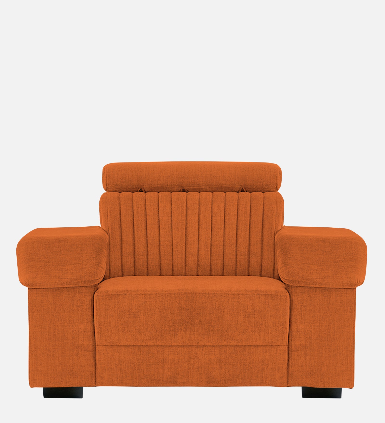 Draco Fabric 1 Seater Sofa In  Vivid Orange Colour - Febonic Living