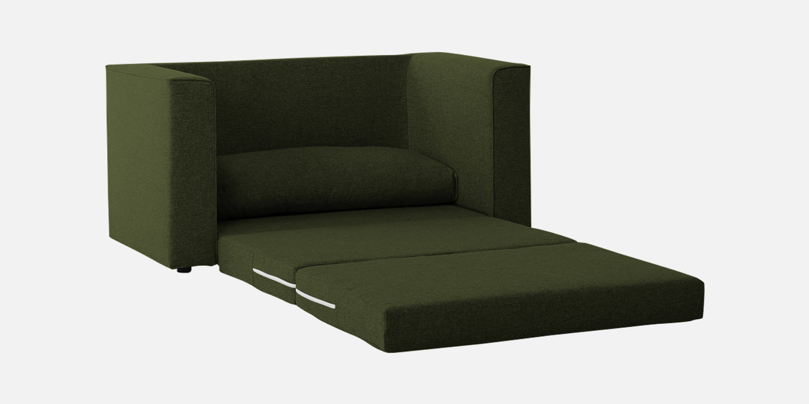 Kenia Fabric 2 Seater Convertible Sofa Cum Bed in Olive Green Colour