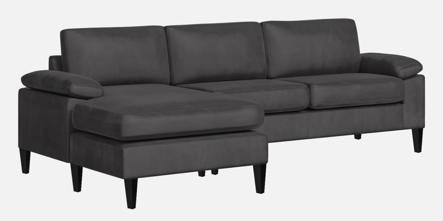 Vegas Velvet Rhs Sectional Sofa 3 Lounger In Davy Grey Colour - Febonic Living