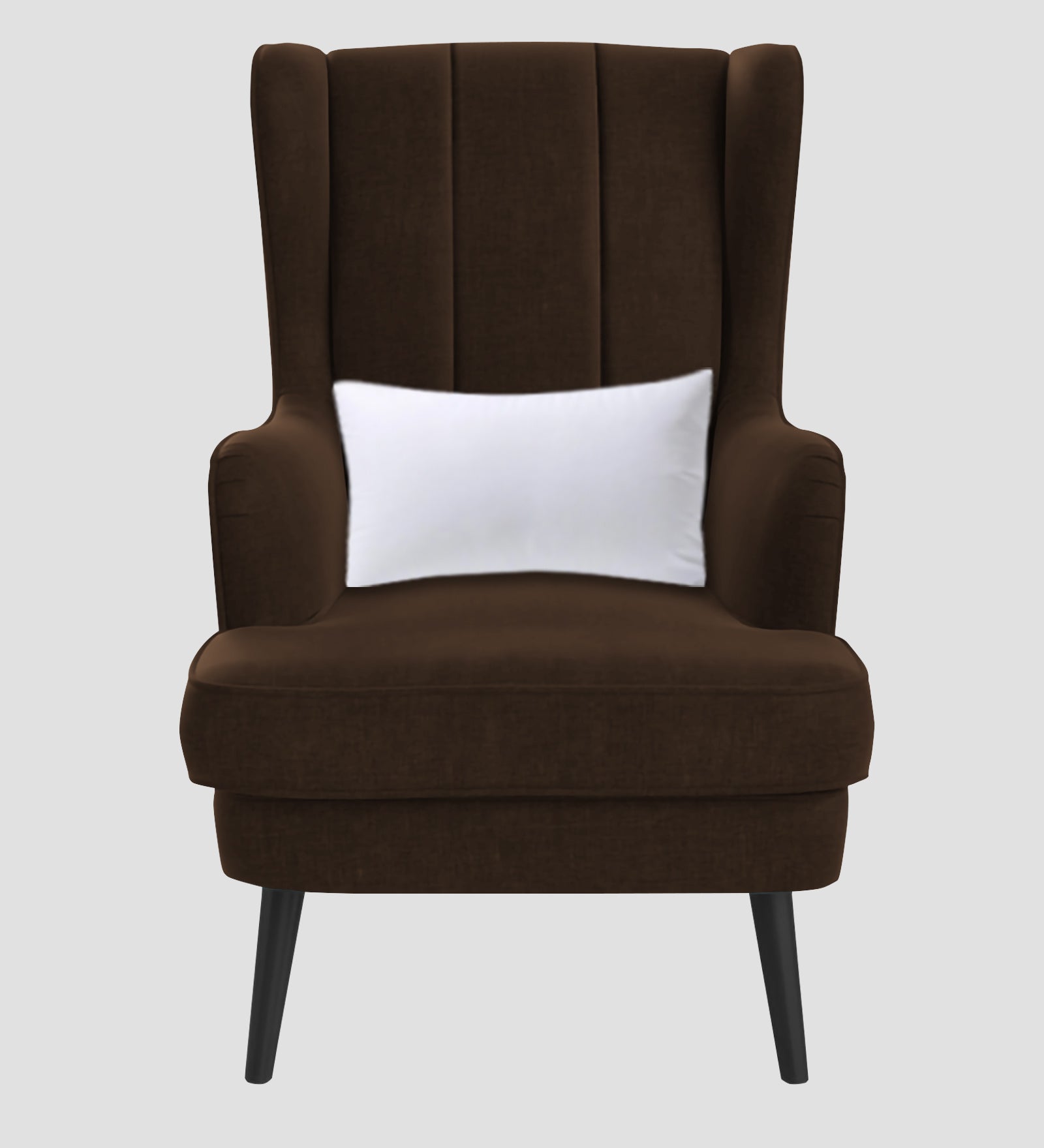 Niya Velvet 1 Seater Wing Chair in Cholocate Brown Colour