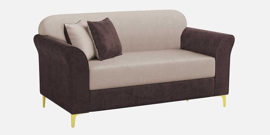Jordan Velvet 2 Seater Sofa In Mocha Brown And Camel Beige Colour - Febonic Living