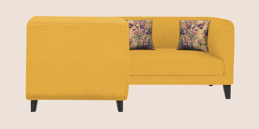Niki Fabric Corner Sofa In Bold Yellow Colour - Febonic Living