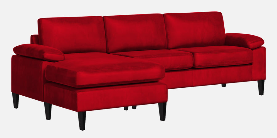 Vegas Velvet Rhs Sectional Sofa 3 Lounger In Berry Maroon Colour - Febonic Living