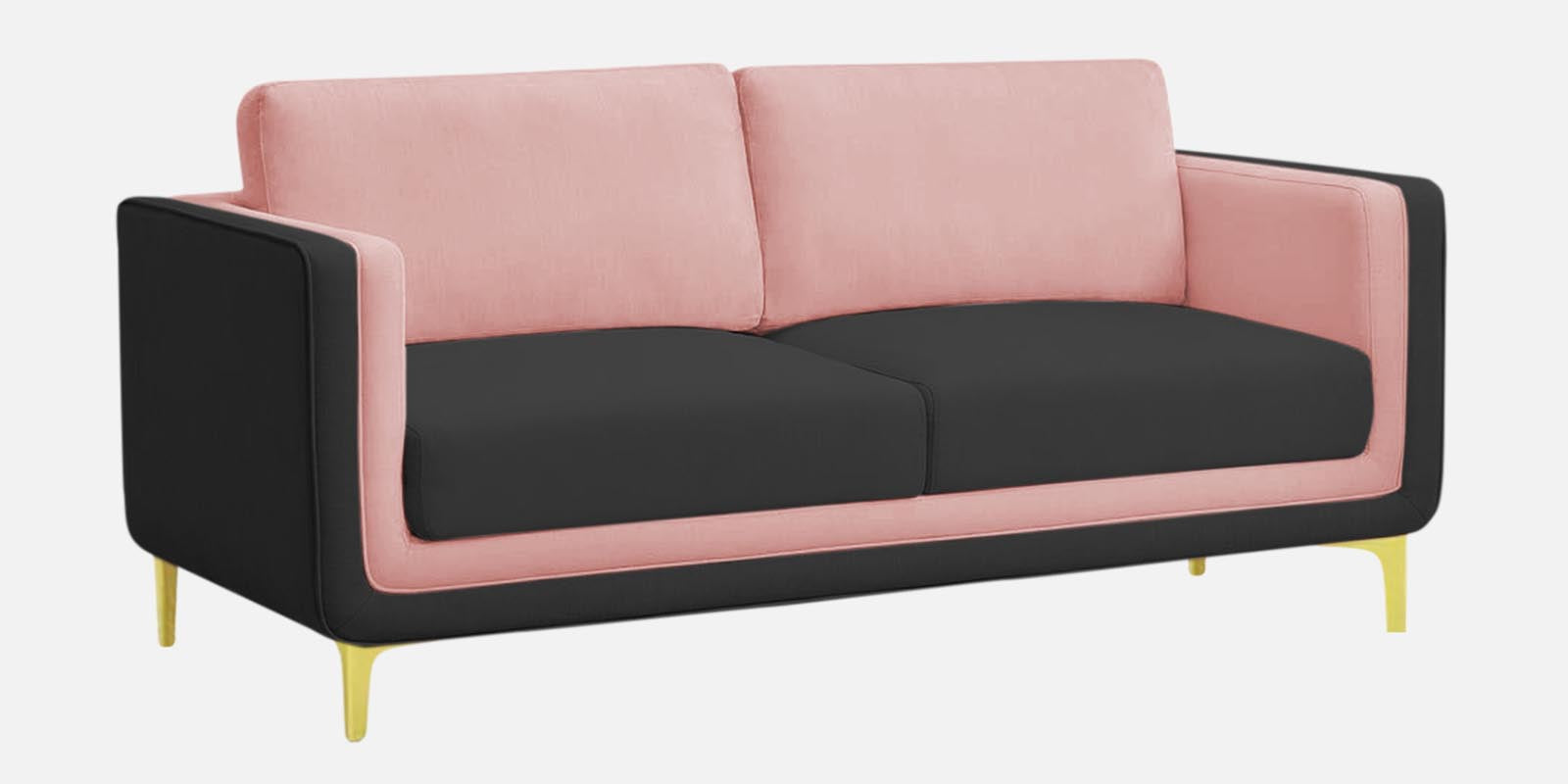 Visky Velvet 3 Seater Sofa in Millennial Pink-Hory Grey Colour